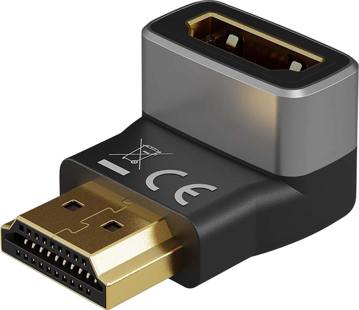 Goobay HDMI-Winkeladapter 270° vertikal, 8K @ 60 Hz, vergoldet (HDMI)