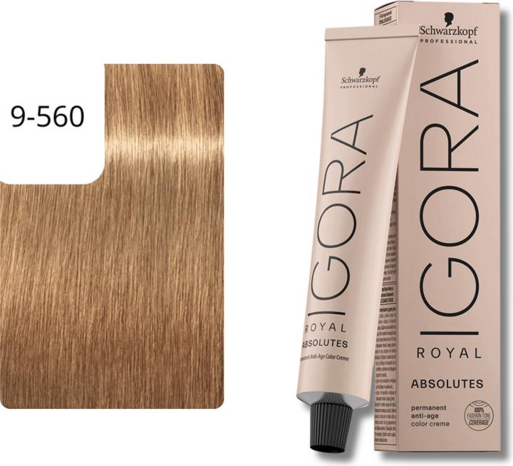Image du produit Schwarzkopf Professional Igora Royal Absolutes Age Blend 9-560 Blond Extra Clair Or Chocolat. (9-560 Blond Extra Clair Or Chocolat Naturel)