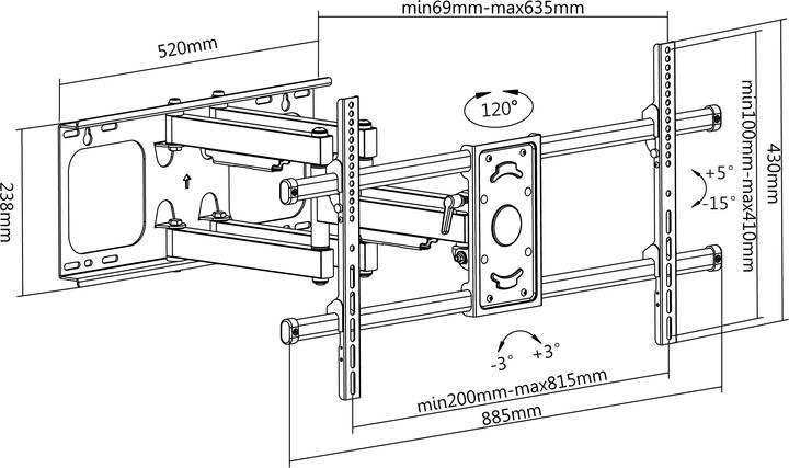 Actual product image equip TV Wall Mount Bracket (Wall, 90", 75 kg)