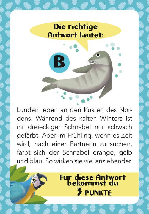 Produktbild National Geographic Tier-Quiz. 100 Fragen über Tiere für Quizfans und Tierfans (100 Fragen & Antworten) (Deutsch)