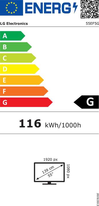 Energie-Label LG Digital Signage 55EF5G-L.AEU 55inch OLED (1920 x 1080 Pixel, 55")