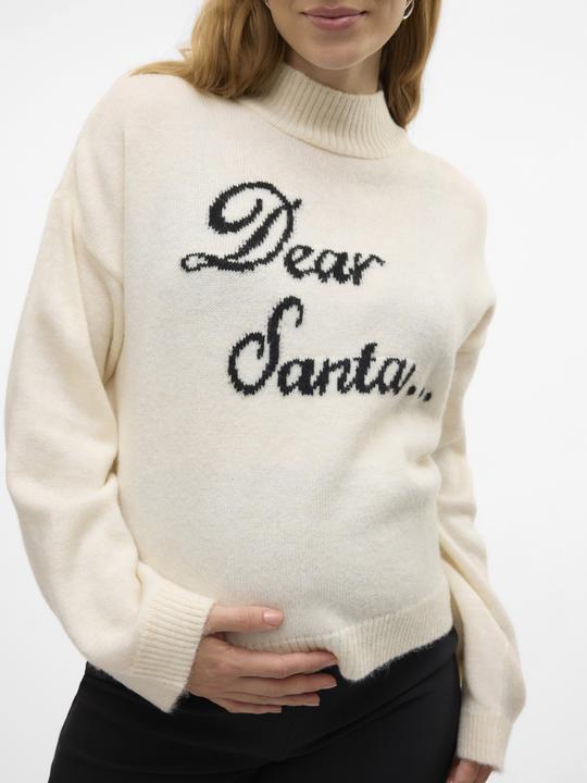 Produktbild Mamalicious Normal geschnitten Hoch geschlossen Gerippte Ärmelbündchen Raglan-Ärmel Tragetasche Strickpullover (M)
