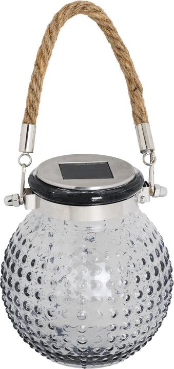 Produktbild HI Glaskugel LED Solarleuchte mit Jute-Kordel, Ø 11 cm