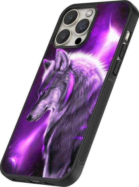 Produktbild PhoneLook Hülle Silikon schwarz Purple Sky Wolf (Apple iPhone 13 Pro Max)