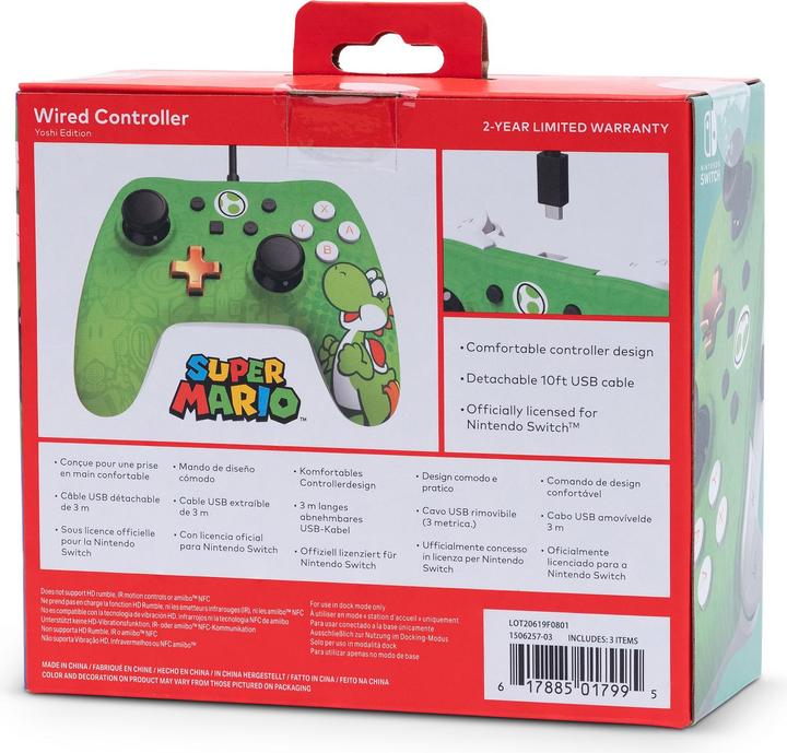 Actual product image PowerA Wired Controller - Yoshi Edition (Switch)