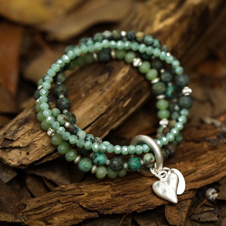 Immagine prodotto Andreani Bracciale con vero turchese africano (8 cm, Pietre)