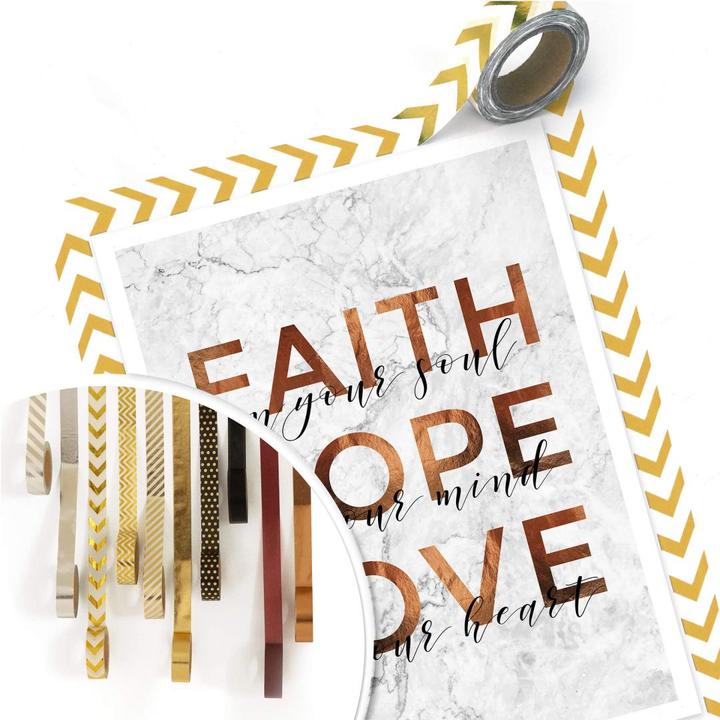Produktbild Trenddeko Kupferoptik - Faith Hope Love (60 x 80 cm)