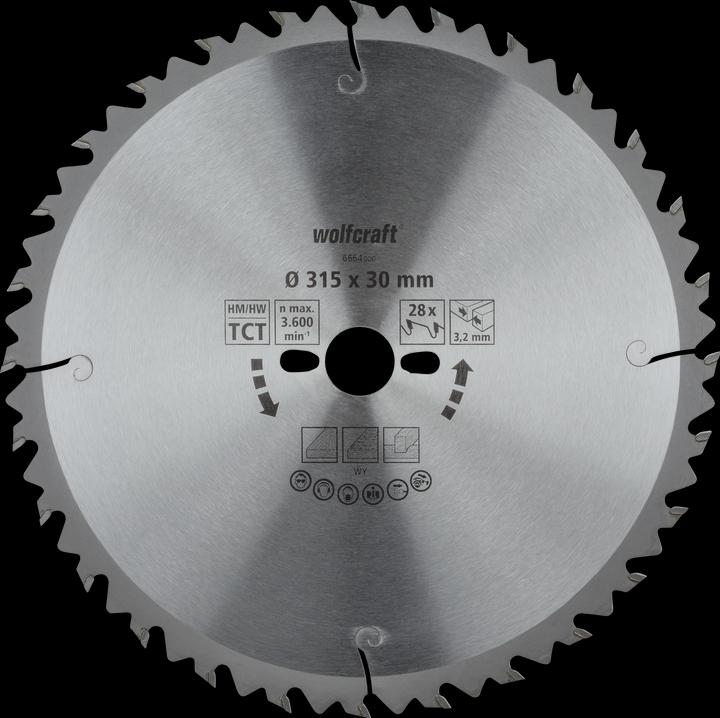 Produktbild wolfcraft wolfcraft 1 Tisch-Kreissägebl. HM, 28 Zähne ø315mm