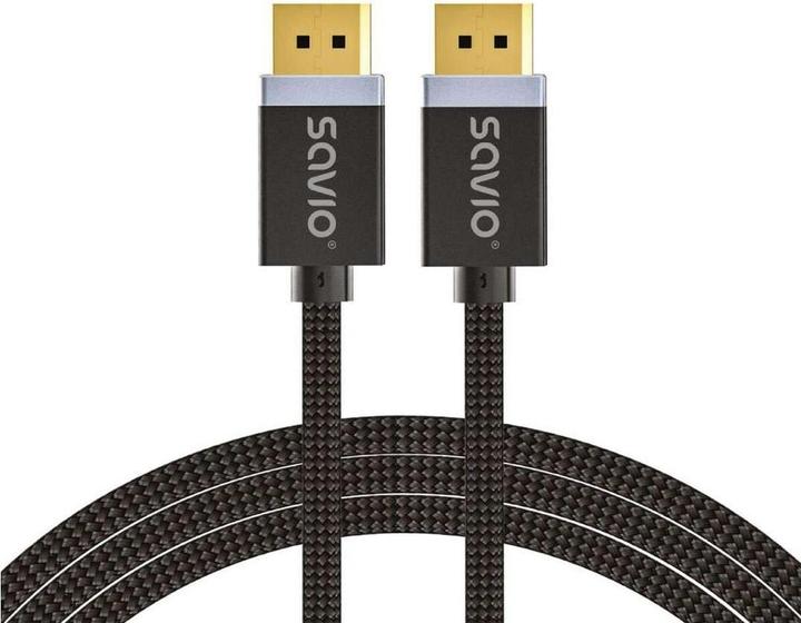 Actual product image Savio DisplayPort cable 2 m Black CL-166 (2 m, DisplayPort)