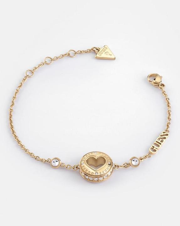 Immagine prodotto Guess Delicato bracciale Rolling Hearts placcato oro JUBB03344JWYG - Dimensioni: 14,5 - 18,5 cm - S (14.60 cm, Acciaio inossidabile)