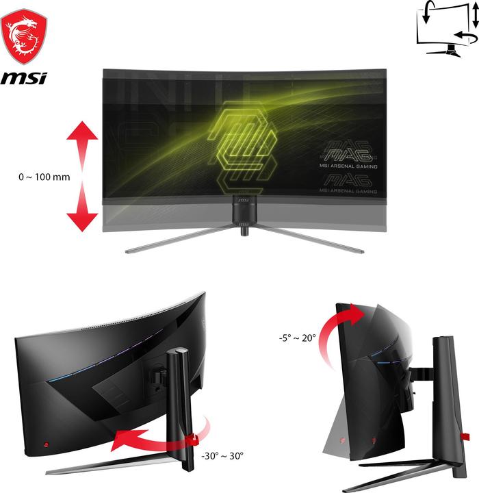 Produktbild MSI MAG 345CQRDE (3440 x 1440 Pixel, 34")