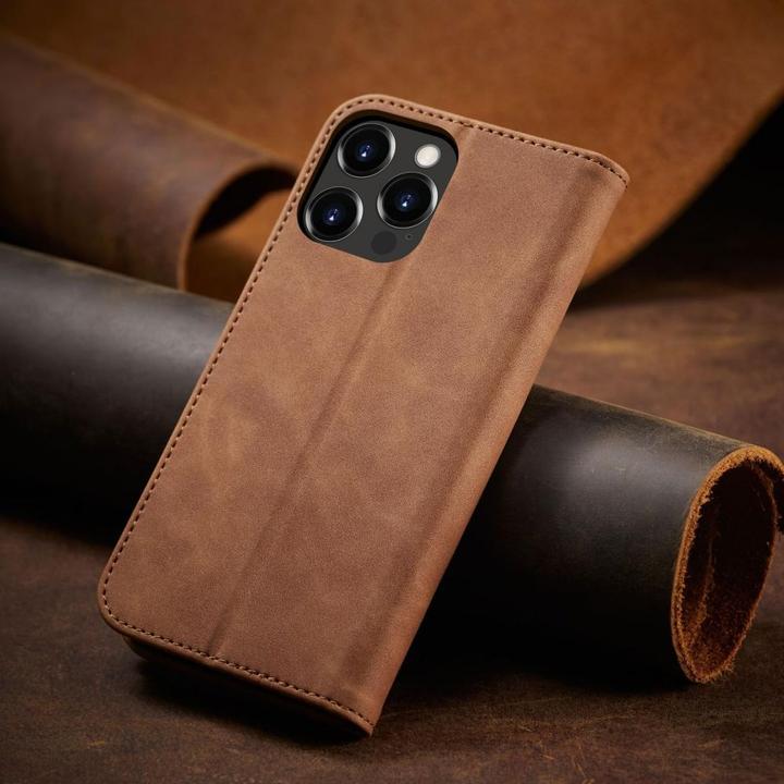 Actual product image Hurtel Magnet Fancy Case Case for iPhone 13 Pro Cover Card Wallet Card Stand Brown (Apple iPhone 13 Pro)