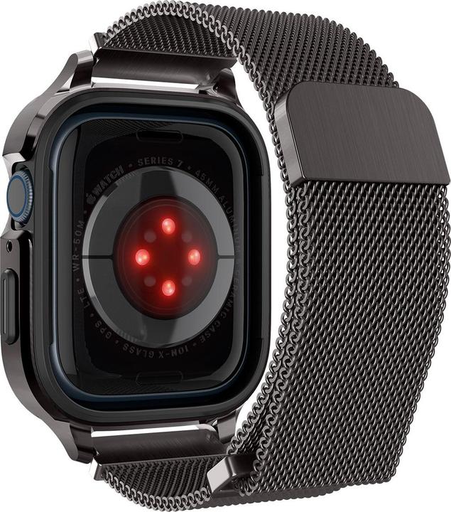 Actual product image Spigen METAL FIT "PRO" Apple Watch 7 / 8 (45MM) GRAPHITE