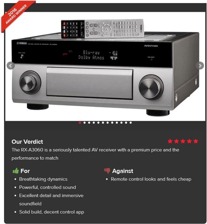 Actual product image Yamaha Rx-A3060 (9.2 Channel, FM)