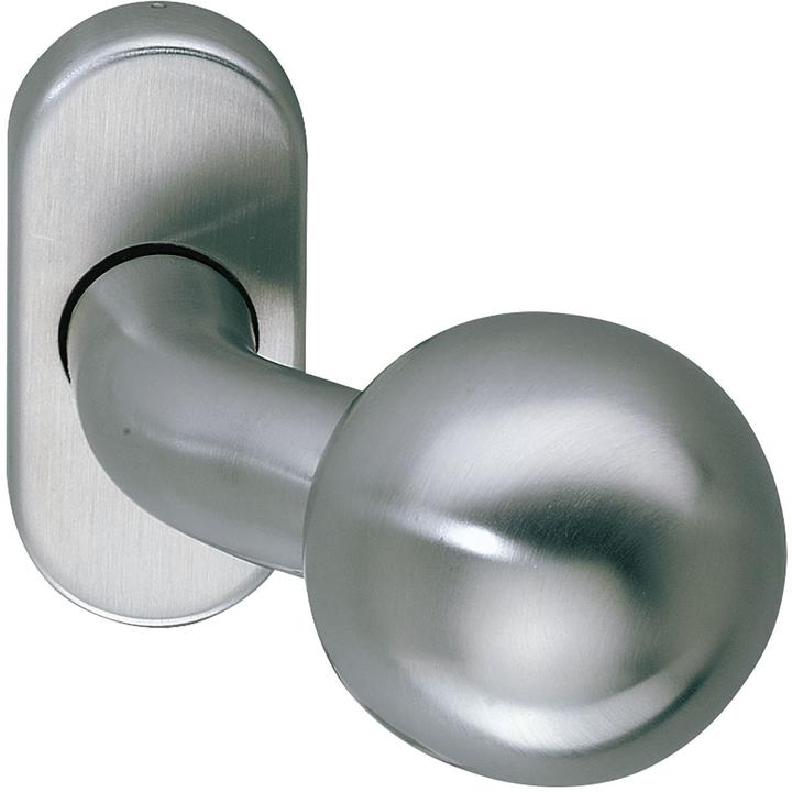 Produktbild Marchesi Türknopf drehbar auf Rosette oval, Edelstahl matt (Türgriff)