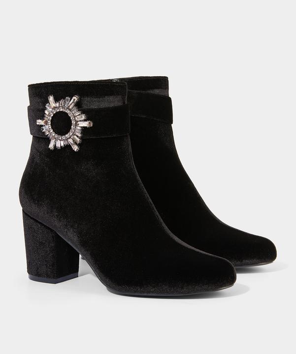 Produktbild Joe Browns Velvet Diamanté Buckle Chunky Ankle Boots (38)