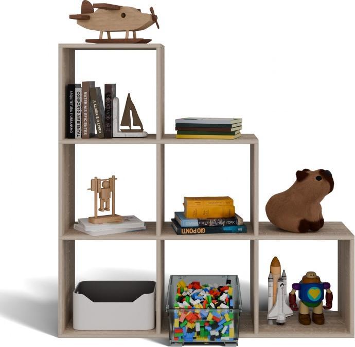 Produktbild Topeshop STEP SONOMA 3X3 Bücherregal für Wohnzimmer (115 x 38 x 115 cm)