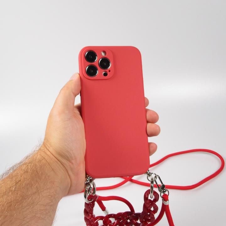 Actual product image PhoneLook Coque Gel silicone avec corde collier & chaîne de pierre décorative (Apple iPhone 13 Pro Max)