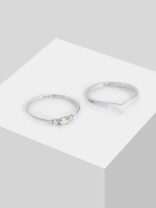 Image du produit Elli Set Marquise Opal V-Form mit Zirkonia Kristallen (54, Argent 925)
