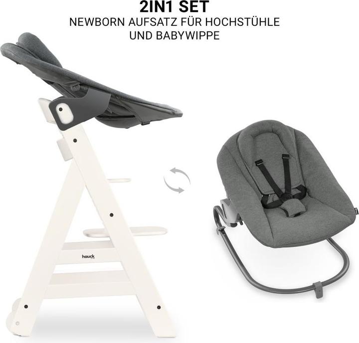 Produktbild Hauck Hochstühle Beta Plus White 5-tlg. Newborn Set - Hochstuhl + 2in1 (Hochstuhl)
