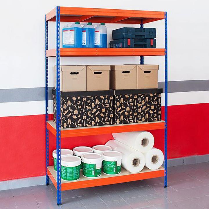 Immagine prodotto Mammut Scaffalatura a campata largaBluArancione, scaffale per cantina e officina, portata fino a 1600 kg
