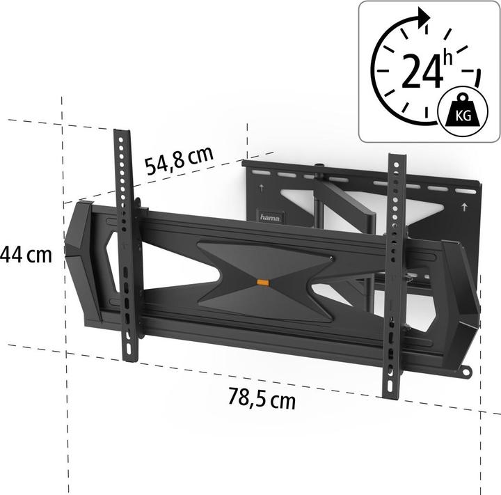 Actual product image Hama TV wall bracket, swivel, tilt, anti-theft, 203 cm (80"), 40 kg (Wall, 80", 40 kg)