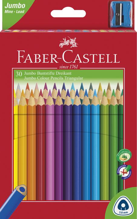 Actual product image Faber-Castell Triangular crayons Jumbo, case of 30 (Sorted, 30 x)