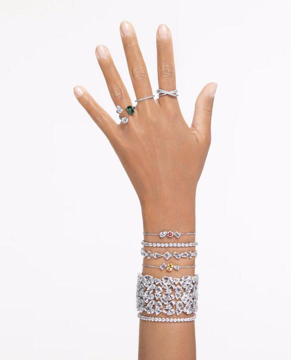 Produktbild Swarovski Matrix Vittore Ring Rundschliff Weiss Silberfarbenes Finish (58)