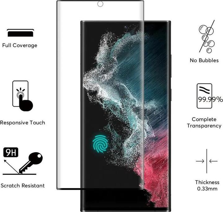 Image du produit Evelatus Galaxy S23 Ultra 2.5D Full Cover Japon Glue Glass Anti-Static (1 pièce(s), Samsung Galaxy S23 Ultra)