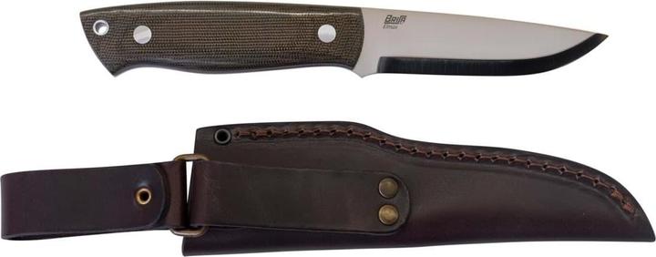 Actual product image Brisa Trapper 95 Elmax Green Micarta Scandi Leather (9.50 cm)