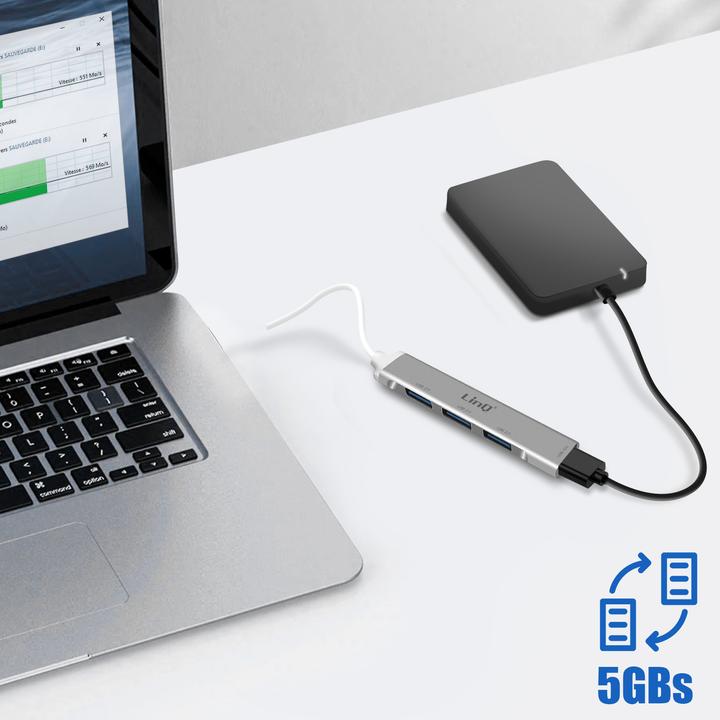 Actual product image LinQ USB-C / 4x USB Hub Adapter (USB-C, 4 Ports)