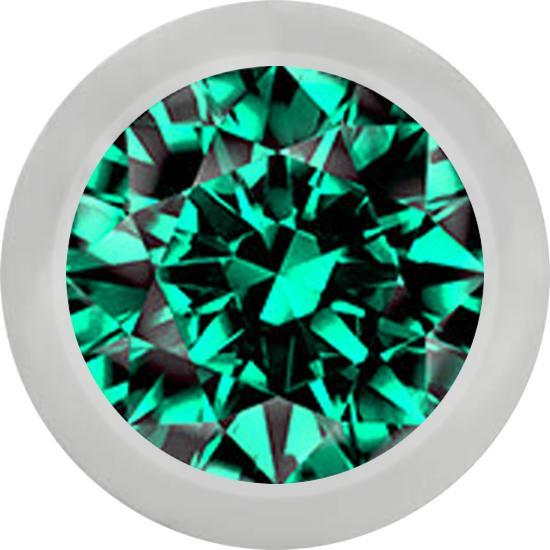 Image du produit Star Piercing Boule argentée avec cristal turquoise (sans laiton, Acier chirurgical 316L)