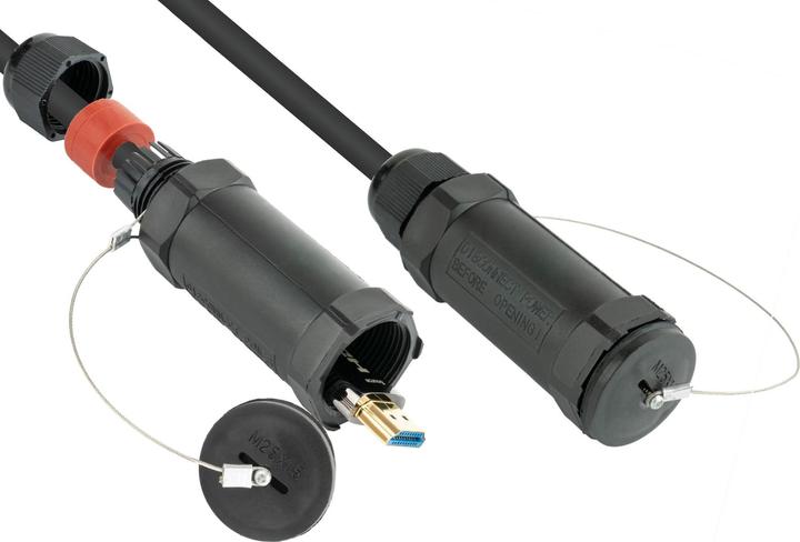 Image du produit Python AOC Hybrid High-Speed HDMI 2.0b, blindé acier, 4K @60Hz, 18 GBit/s, noir, 50m, Series (50 m, HDMI)
