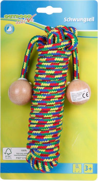 Image du produit Outdoor Active OA Corde d'élan avec boules en bois, longueur 5m (500 cm)