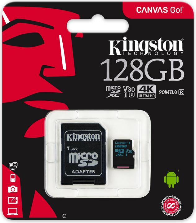 Image du produit Kingston Toile Go (128 Go, microSDXC, U3, UHS-I)