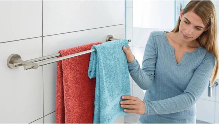 Actual product image tesa MOON Towel rail two-arm incl. adhesive solution without drilling