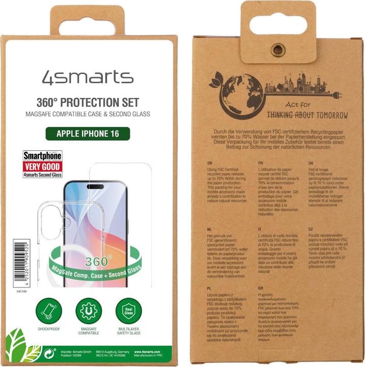 Actual product image 4smarts 360° Premium Protection Set (1 Piece, Apple iPhone 16)