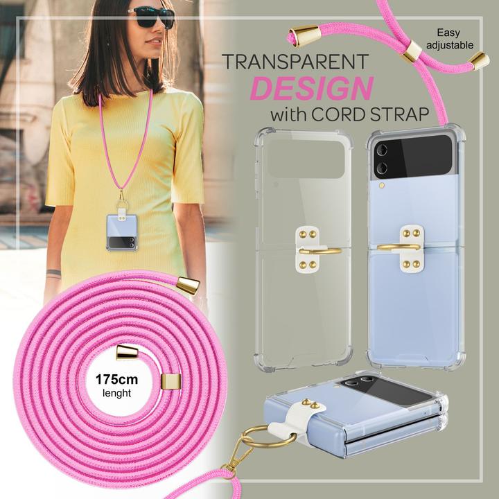 Actual product image Nalia Clear hard cover with chain to hang around the neck