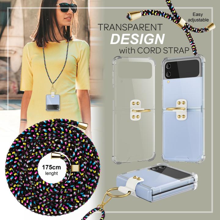 Actual product image Nalia Clear hard cover with chain to hang around the neck