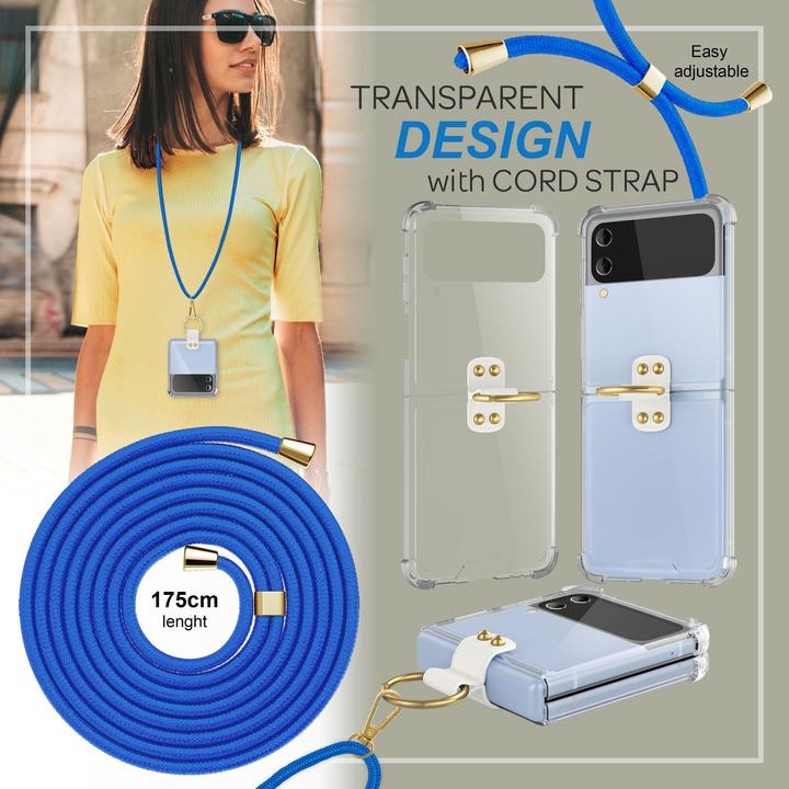Actual product image Nalia Clear hard cover with chain to hang around the neck