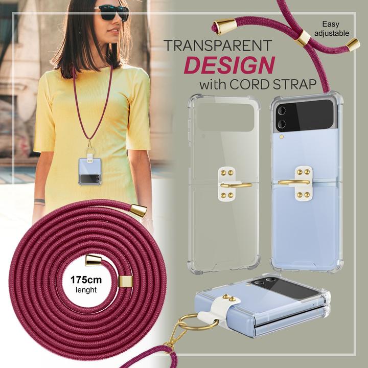 Actual product image Nalia Clear hard cover with chain to hang around the neck