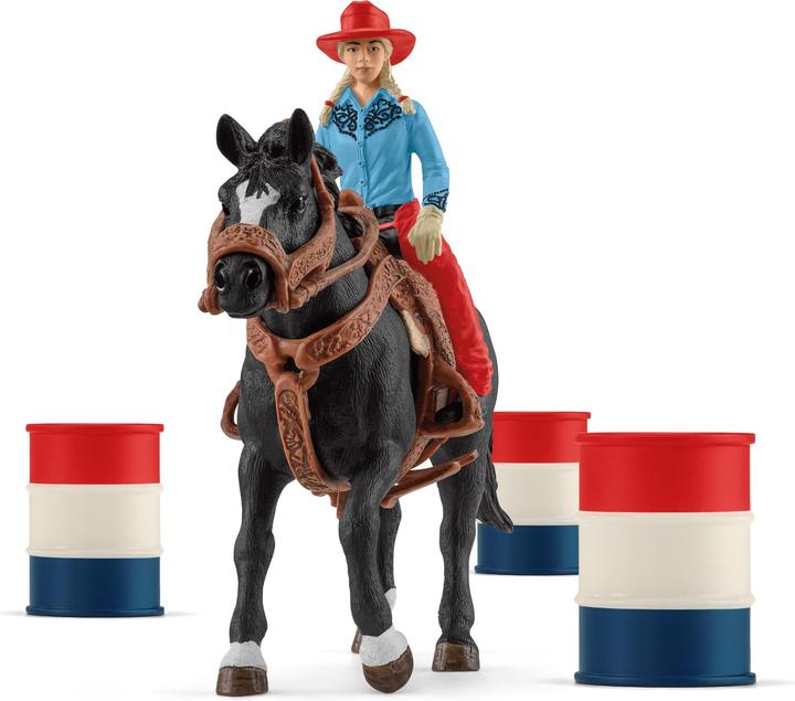 Actual product image Schleich Barrel racing with cowgirl