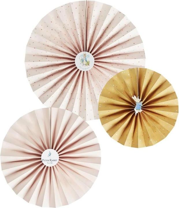 Actual product image Peter Rabbit Paper Party Fan Decoration (Pack of 3)
