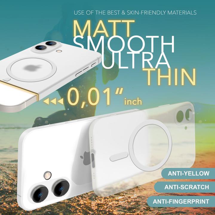 Actual product image Nalia Extremely thin 0.3mm hard case with MagSafe, matt cover (Apple iPhone 16)