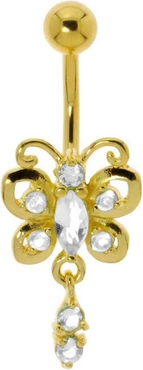 Produktbild Bijouteria Bauchpiercing (Chirurgenstahl 316L, Kristall, PVD Beschichtung (goldfarbig), Messing)