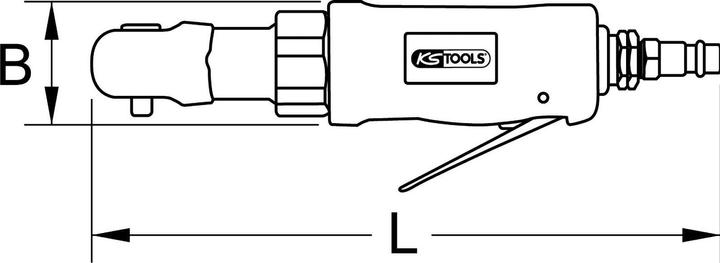 Image du produit KS Tools Mini-cliquet de commutation à air comprimé SlimPOWER, max. 6,3 bar (90 psi), 1/2 (1/2")
