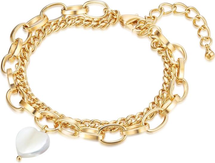 Actual product image Lulu & Jane Ladies brass mother-of-pearl yellow gold - 29463 (19 cm, Brass)