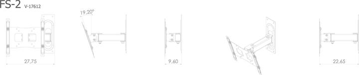 Image du produit VCM TV VESA Support mural inclinable pivotant FS2 (Mur, 37", 15 kg)