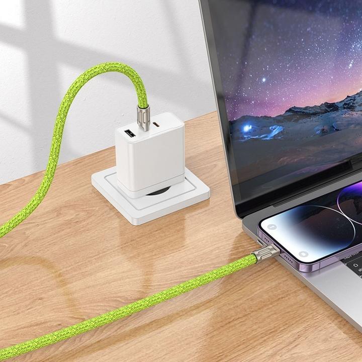 Actual product image Hoco Cable EOL lanyard shape cable Type C to Lightning PD 20W GH7 1,8 m fluorescent green (1.80 m)