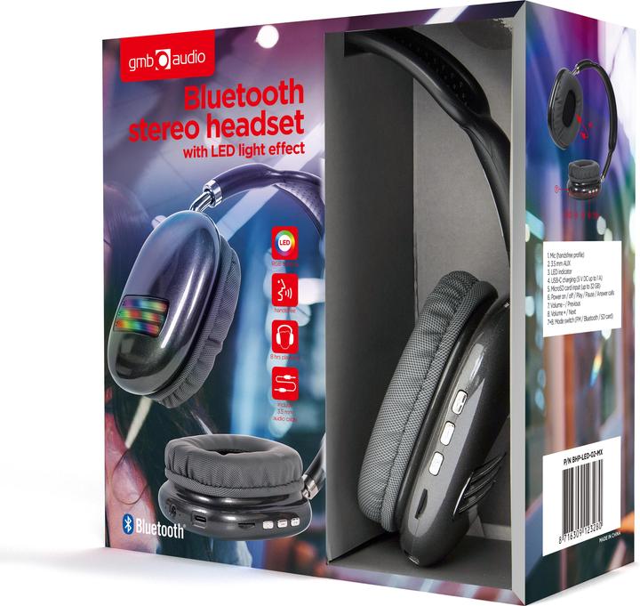 Image du produit Gembird Casque LED stéréo Bluetooth (8 h, Filaire)